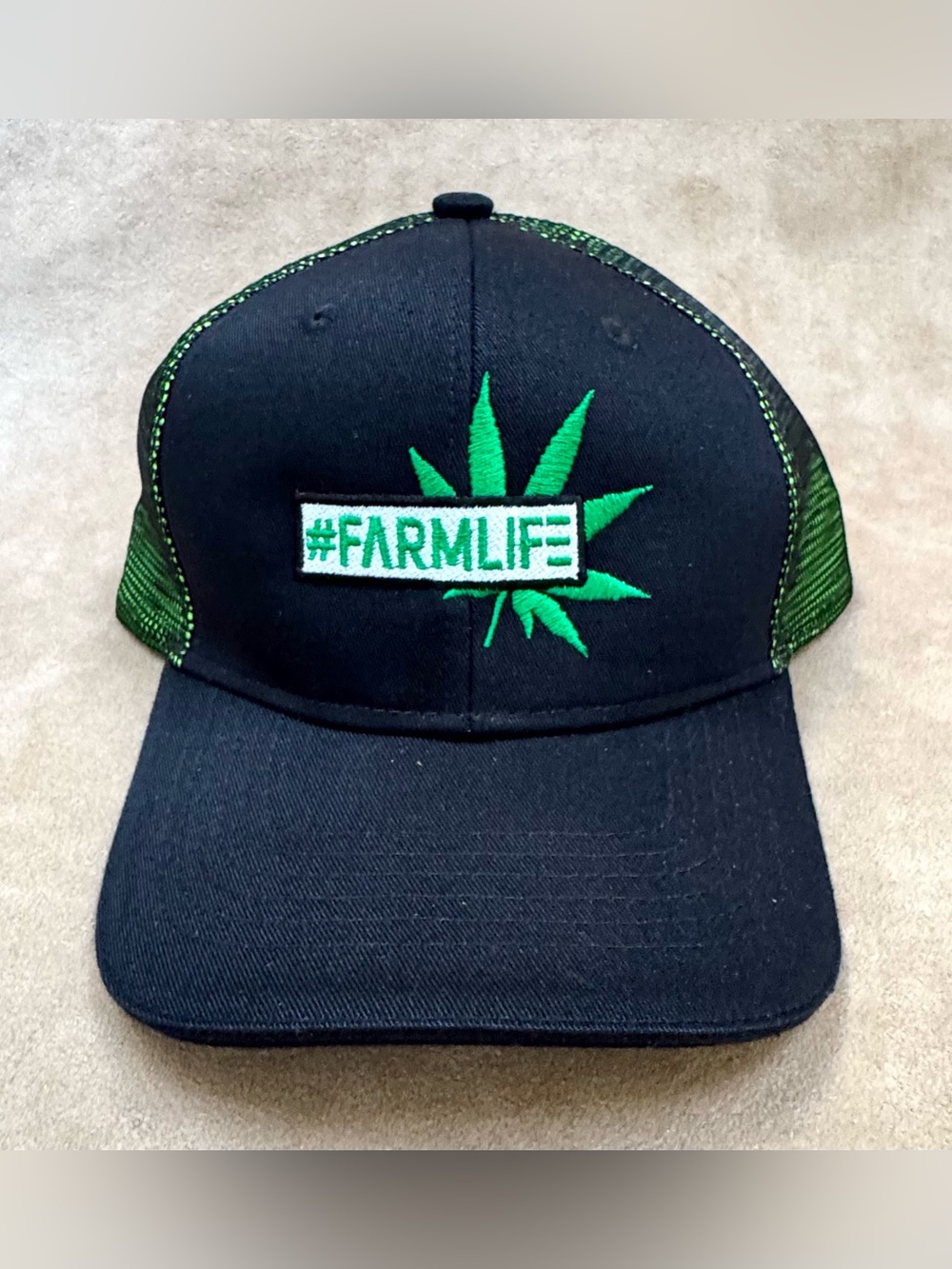 New Farm Life Hemp Embroidered Trucker Hat Pot Leaf Weed Cap #farmlife